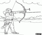Competición de tiro con arco, arquero preparado para tirar