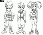 Max, Rex y Zoe, los especialistas en dinosaurios y los protagonistas de la serie Dino Rey o Dinosaur King