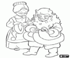 Papá Noel o Santa Claus y su esposa la Sra. Claus