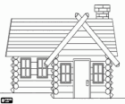 Casa de madera o cabaña de madera