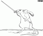 Reepicheep es un valiente ratón armado con una espada que ayuda a Caspi y a los hermanos Pevensie