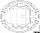 Logo del AC Milan, club italiano de futbol de la ciudad de Milán. Associazione Calcio Milan, nombre original en italiano