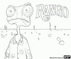 Rango es un camaleón mascota que vive en un terrario y que acaba en el desierto 