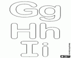 Letras G, H y I del alfabeto de burbuja