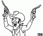 Pistolero con los dos revólveres desenfundados