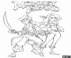 Monkey Island, un vídeojuego de aventuras. Guybrush Threepwood y Elaine Marley, protagonistas principales