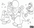 La señora pingüino con un gran helado de cono. Club Penguin