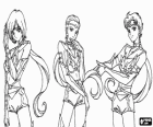 Sailor Starlights: Sailor Star Healer, Sailor Star Maker y Sailor Star Fighter