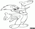 El pájaro carpintero más famoso, Pájaro Loco o Loquillo. Woody Woodpecker en el original en inglés