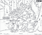 Rompecabezas de Hansel y Gretel - Puzzle de La casita de chocolate. En el bosque hay una casita muy extraña