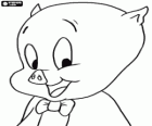 El cerdito Porky, un personage de dibujos animados en Loonely Tunes de la Warner Bros
