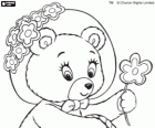 La señora Tubby Bear con una flor. La vecina de Noody