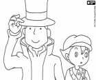 El Profesor Layton y su ayudante Luke Triton, protagonistas principales de los juegos de misterio y acertijos para Nintendo