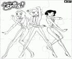 Puzzle de Totally Spies. Rompecabezas de Tres espías sin límite, Sam, Clover y Alex con sus trajes de espía