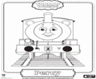 Percy, la más joven locomotora, de color verde y con el número 6. Percy es el mejor amigo de Thomas