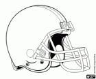 Un casco, logo de Cleveland Browns, franquícia de fútbol americano de la División Norte de la AFC, Cleveland and Berea, Ohio