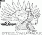 Steeltail Max. Invizimals La otra dimensión. Espectacular pájaro, su cola es una potente arma hecha de plumas de acero