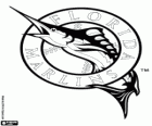 Logo de Florida Marlins, equipo de béisbol de la División Este de la Liga Nacional, Miami, Florida