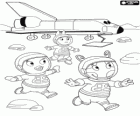 Los Backyardigans astronautas han llegado a Marte, el transbordador ha aterrizado en Marte