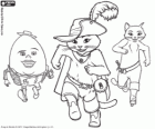 Los protagonistas, El Gato con Botas, Humpty y Kitty