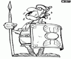 Soldado romano suda del miedo cuando está pensando en Asterix y Obelix