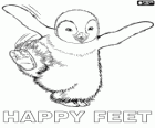 Mumble, el pequeño pingüino empieza a bailar. Happy Feet