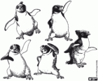 Los pingüinos amigos de Mumble: Lombardo, Raul, Rinaldo, Ramon y Nestor