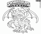Skylander Spyro, el dragón es un adversario formidable que puede volar y lanzar fuego por la boca. Skylanders Magia