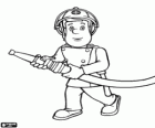 Sam el bombero con la manguera