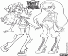 Dos alumnas de Monster High, Lagoona Blue y  Ghoulia Yelps