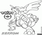 Zekrom, Pokémon legendario, Dragón / Eléctrico. Mascota de Pokémon Blanco