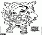 Bebé Clawdeen, la hijita del hombre lobo, un personaje de Baby Monster High