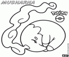 Musharna, pokémon psíquico. El humo que sale de su cabeza contiene sueños