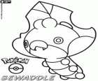 Sewaddle, Kurumiru, Pokémon planta e insecto. Evoluciona a Swadloon