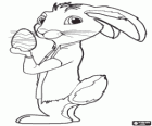 Hop, el conejo de Pascua con un huevo de Pascua
