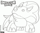 Gabu, Chomp, el dinosaurio más fuerte del Equipo-D, el triceratops de Dinosaur King