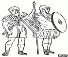 Soldados de infanteria del ejército del Imperio Romano, los legionarios
