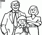 Una familia formada por un padre, una madre y un hijo