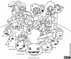 Los protagonistas de Digimon con sus digimons bebés