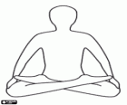 Persona meditando en la posición de loto, Padmasana