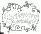 Logo de Strawberry Shortcake. Tarta de Fresa. Rosita Fresita. Frutillas