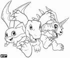 Digimon: Patamon, Agumon y Gabumon