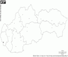 Mapa de Eslovaquia o República Eslovaca. País que limita con Polonia, Ucrania, Hungría, Austria y República Checa