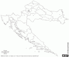 Mapa de la República de Croacia. País costero del mar Adriático con fronteras con Eslovenia, Hungría, Serbia, Bosnia y Hercegovina, Montenegro