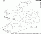 Mapa de la República de Irlanda. País que ocupa la isla de Irlanda también con Irlanda del Norte en el Océano Atlántico