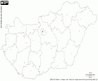 Mapa de Hungría. País fronterizo con Austria, Eslovaquia, Ucrania, Rumania, Serbia, Croacia y Eslovenia