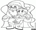 Santa Claus con una niña
