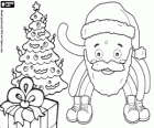 Santa Claus Pypus y el árbol de Navidad con regalos