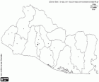 Mapa de la República de El Salvador. Capital: San Salvador. País de la América Central
