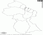Mapa de la República Cooperativa de Guyana. Capital: Georgetown. País situado en el norte de América del Sur